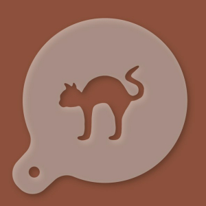 Cappuccino-Schablone Katze mit Buckel