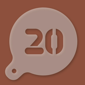 Cappuccino-Schablone Zahl 20