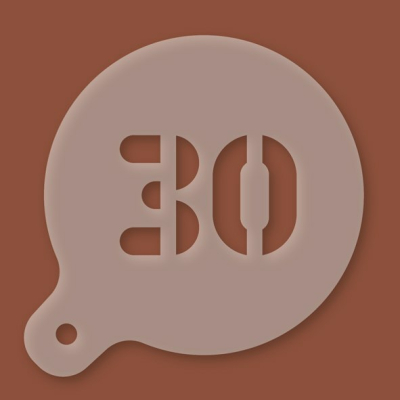 Cappuccino-Schablone Zahl 30