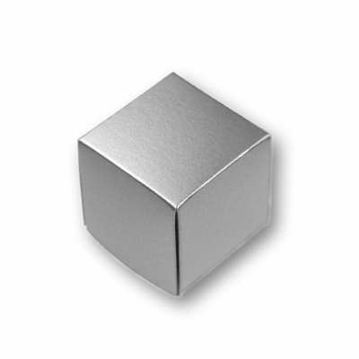 Schnäppchen: Falt-Geschenkverpackung 107 in Größe 02, 60 x 60 x 60 mm - Farbe SILBER