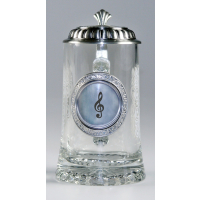 Glas-Bierseidel "Notenschlüssel"