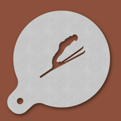 Cappuccino-Schablone Skispringer