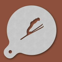 Cappuccino-Schablone Skispringer