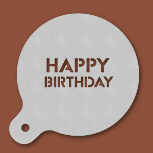 Cappuccino-Schablone Happy Birthday