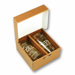 Latte Macchiato Gläser mit Dekor 2er-Geschenkset mit Streuschablone Herz