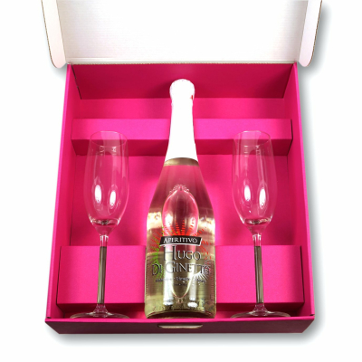 Geschenkset Hugo mit Gläsern in Geschenk-Box pink