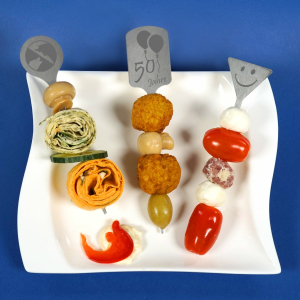 Burgerspieße Tafel 4er-Geschenkset aus Edelstahl