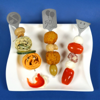 Burgerspieße Tafel 4er-Geschenkset aus Edelstahl