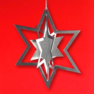 3D-Ornament Stern ca. 140 x 120 mm inkl. Gravur