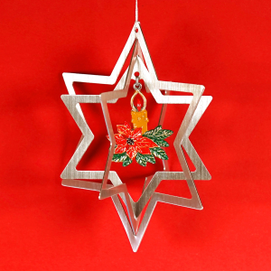 3D-Ornament Stern plus Zinnfigur, ca. 140 x 120 mm
