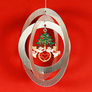 3D-Ornament Rund plus Zinnfigur, ca. Ø 120 mm
