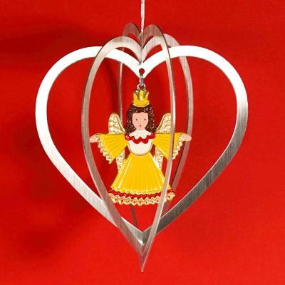 3D-Ornament Herz plus Zinnfigur, ca. 120 x 115 mm