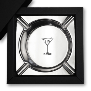 Edelstahl-Aschenbecher "Cocktailglas"