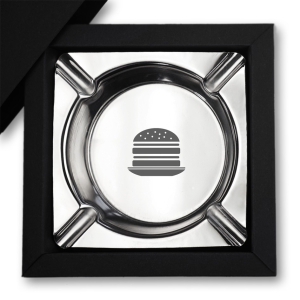 Edelstahl-Aschenbecher "Burger"