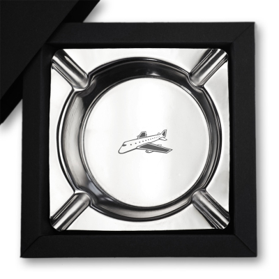 Edelstahl-Aschenbecher "Flugzeug"
