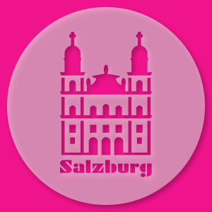 Kuchenschablone Salzburger Dom mit Text