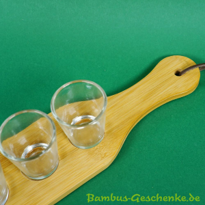 Bambus-Brett mit 4 Shot-Gläsern