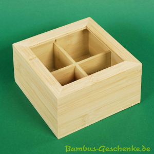 Bambus-Teebox mit 4er-Aufteilung