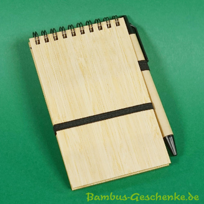 Notizbuch aus Bambus mit Stift