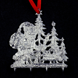 3D-Zinnminiatur Weihnachtsmann mit Geschenken - SilverStylePewter