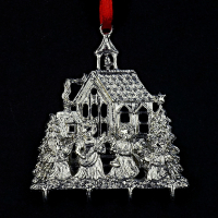 3D-Zinnminiatur Kirche mit Engeln - SilverStylePewter