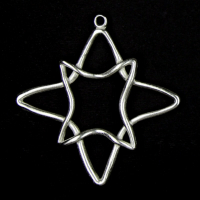 Zinn-Christbaumschmuck Doppelstern poliert
