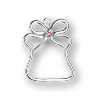 Zinn-Christbaumschmuck Geschenk mit 1 Stein rot doppelseitig poliert