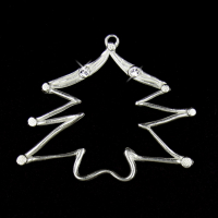 Zinn-Christbaumschmuck Tanne mit 2 Steinen kristall poliert