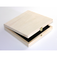 Exklusive Holz-Geschenkverpackung (16,5 x 16,5 x 3,5 cm Außenmaß)