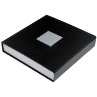 Exklusive Karton-Geschenkverpackung schwarz/silber (16 x 16 x 2,5 cm)