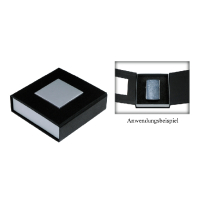 Exklusive Karton-Geschenkverpackung schwarz/silber (8,5 x 8,5 x 2,2 cm)