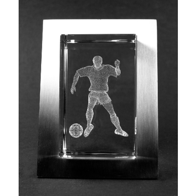 3D-Glasobjekt Fußballspieler