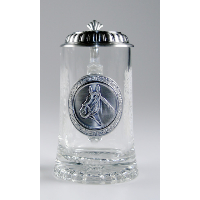 Glas-Bierseidel "Pferdekopf" 