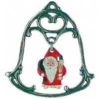 Zinn-Glocke mit Nikolaus und Rute