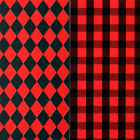 Karton Dekor 61 Rauten/Karo rot/schwarz