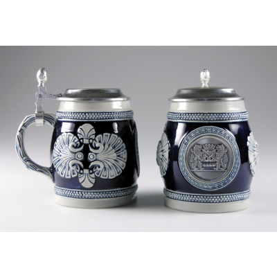Keramik-Bierkrug blau Bäcker