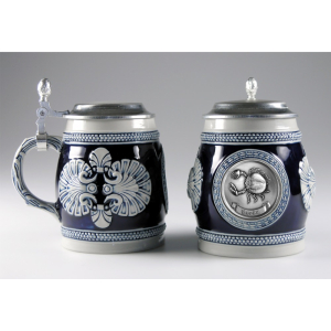Keramik-Bierkrug blau "Krebs"