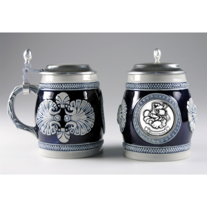 Keramik-Bierkrug blau Wassermann