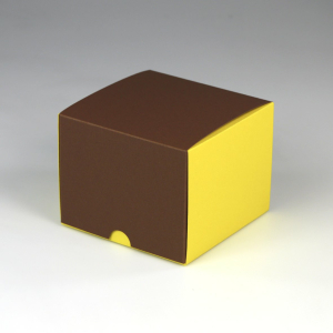 Klappdeckel-Geschenkverpackung zweifarbig 90 x 90 x 90 mm