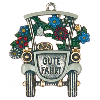 Magnet mit Zinnfigur Auto "Gute Fahrt"