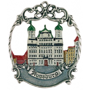 Magnet mit Zinnfigur Städtebild Augsburg