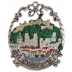 Magnet mit Zinnfigur Städtebild Salzburg