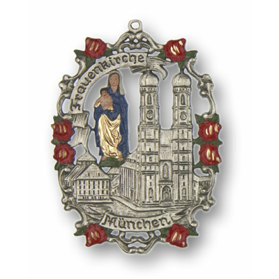 Magnet mit Zinnfigur Städtebild München Frauenkirche