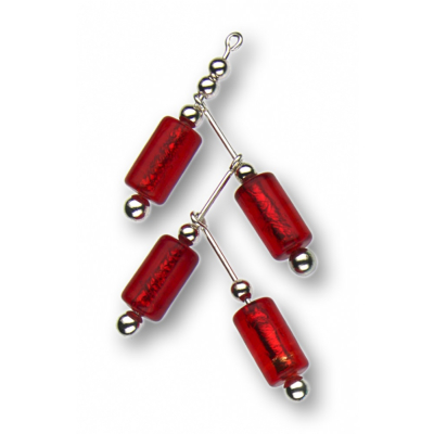 Modula® Anhänger -326- Zweig rot (4 Glaszylinder)