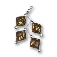 Modula® Anhänger -331- Zweig viola-gold (4 Glasblätter)