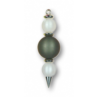 Modula® Anhänger -337- weiß-grau (3 Polarisperlen matt)