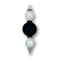 Modula® Anhänger -337- weiß-schwarz (3 Polarisperlen matt)