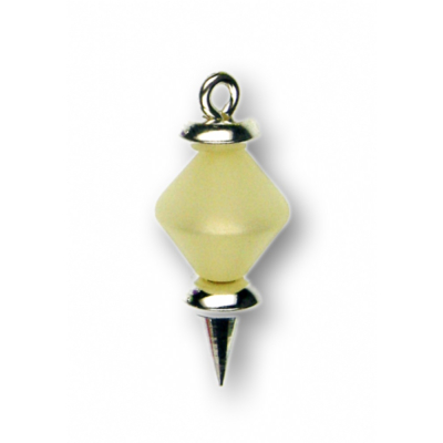 Modula® Anhänger -339- beige (Polaris-Doppelkegel matt) Metall versilbert