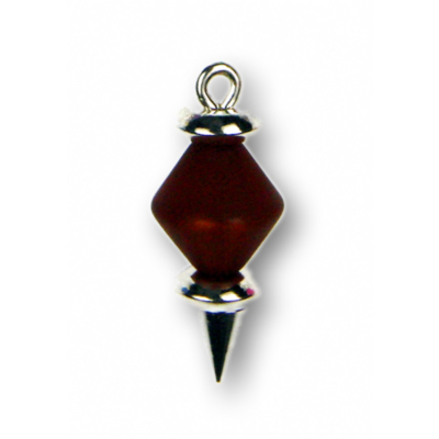 Modula® Anhänger -339- braun (Polaris-Doppelkegel matt) Metall versilbert