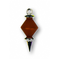 Modula® Anhänger -339- hellbraun (Polaris-Doppelkegel matt) Metall versilbert